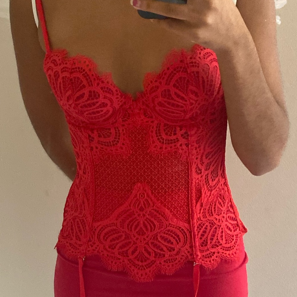 Victoria’s Secret red lace corset